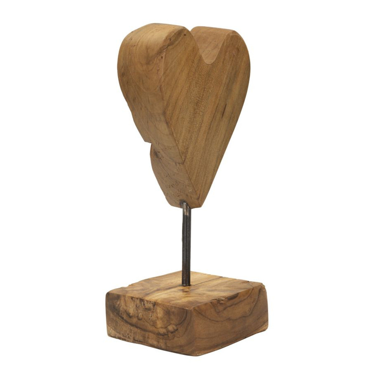 Scultura Cuore 10, Marrone, Legno, 10x10x25 cm, Seven Design