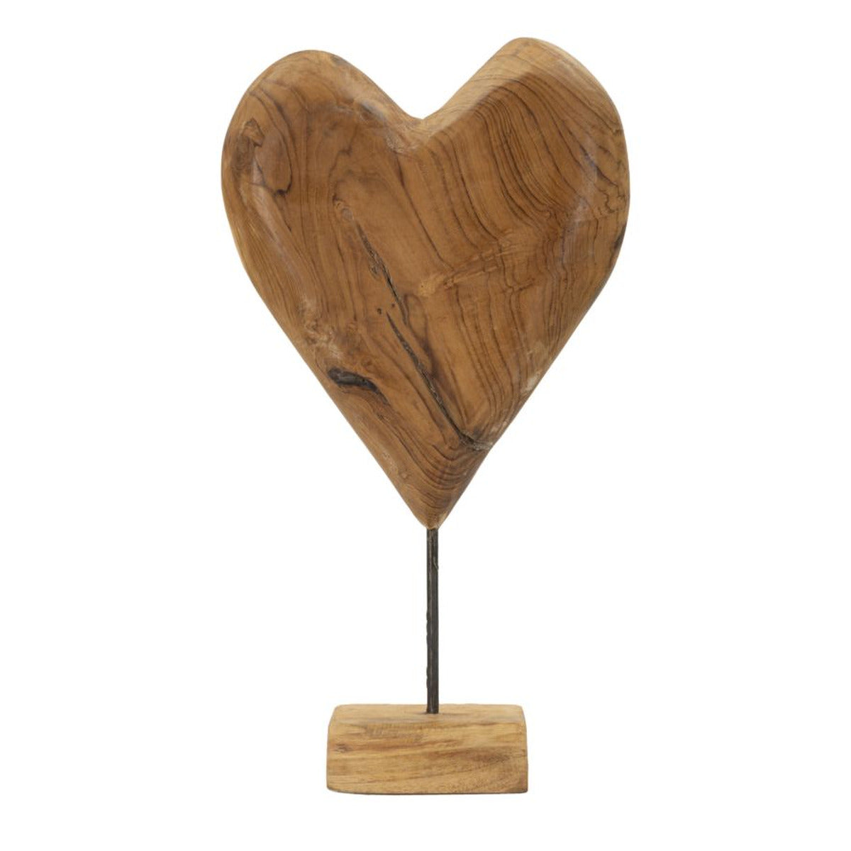 Scultura Cuore 5, Marrone, Legno, 25x12x45 cm, Seven Design
