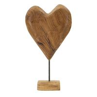 Scultura Cuore 5, Marrone, Legno, 25x12x45 cm, Seven Design