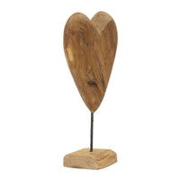 Scultura Cuore 5, Marrone, Legno, 25x12x45 cm, Seven Design