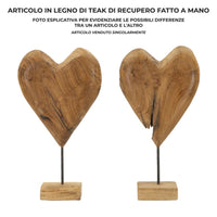 Scultura Cuore 5, Marrone, Legno, 25x12x45 cm, Seven Design