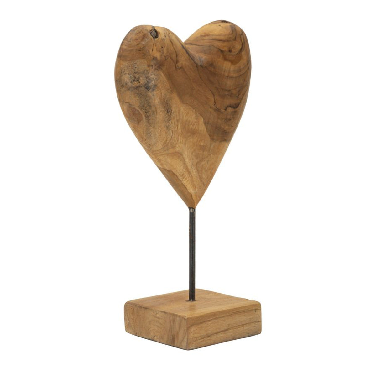 Scultura Cuore 6, Marrone, Legno, 20x12x37 cm, Seven Design
