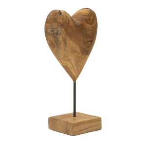 Scultura Cuore 6, Marrone, Legno, 20x12x37 cm, Seven Design