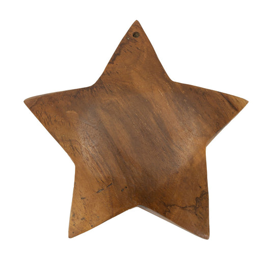 Scultura Star 1, Marrone, Legno, 19x5x19 cm, Seven Design