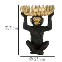 Vassoio Scimmia 10, Nero, Poliresina, 23x23x31,5 cm, Seven Design