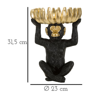 Vassoio Scimmia 10, Nero, Poliresina, 23x23x31,5 cm, Seven Design