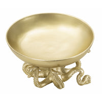 Vassoio Polipo 2, Oro, Poliresina, 30x30x18 cm, Seven Design
