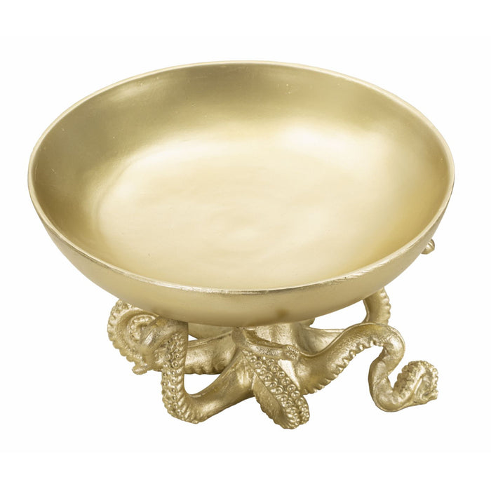 Vassoio Polipo 2, Oro, Poliresina, 30x30x18 cm, Seven Design