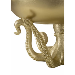 Vassoio Polipo 2, Oro, Poliresina, 30x30x18 cm, Seven Design