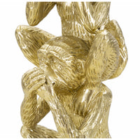 Scultura Scimmia 12, Oro, Poliresina, 10,5x10,5x30 cm, Seven Design