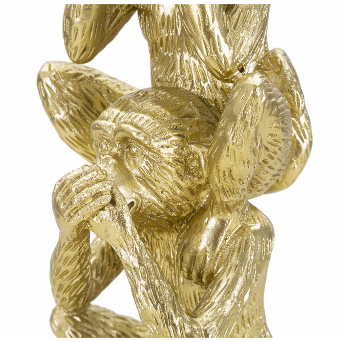 Scultura Scimmia 12, Oro, Poliresina, 10,5x10,5x30 cm, Seven Design