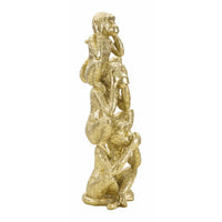 Scultura Scimmia 12, Oro, Poliresina, 10,5x10,5x30 cm, Seven Design