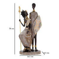 Scultura Africa 10, Multicolore, Poliresina, 16x11,5x38 cm, Seven Design