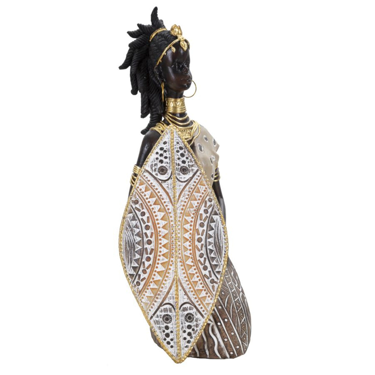 Scultura Africa 14, Multicolore, Poliresina, 13,5x9x24,5 cm, Seven Design