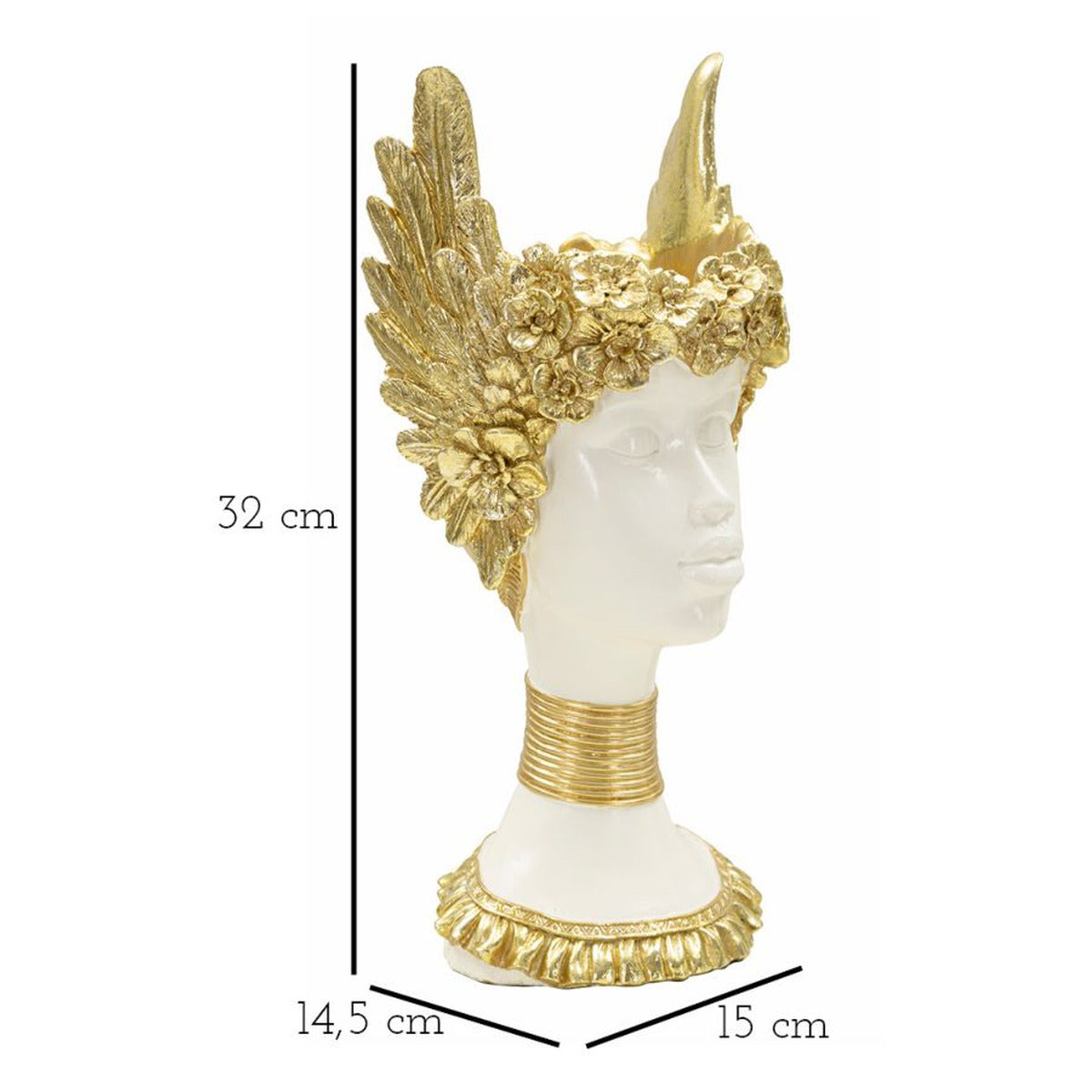 Scultura Icaro 2, Oro, Poliresina, 15x14,5x32 cm, Seven Design