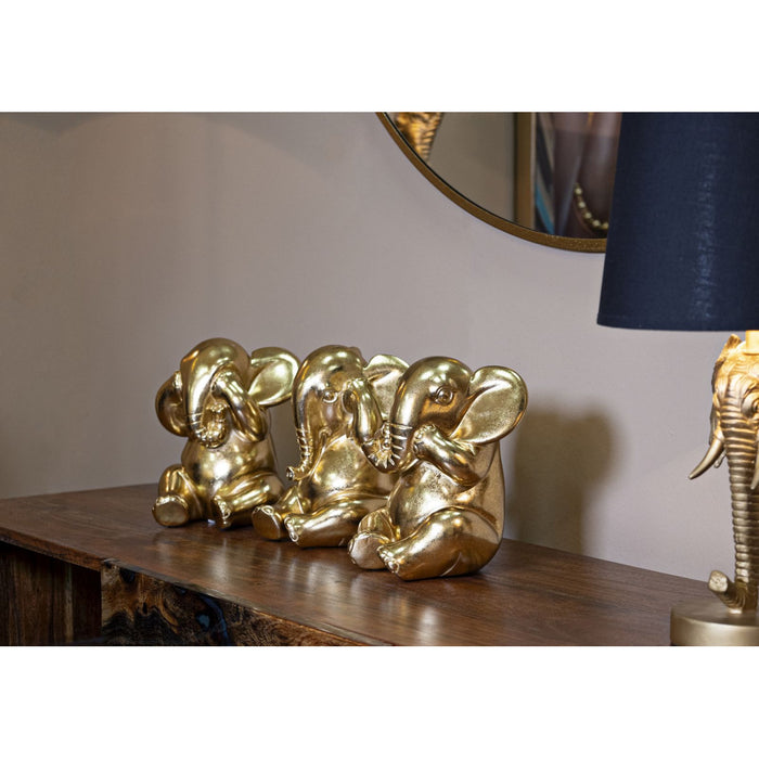 Scultura Scimmia 11, Oro, Poliresina, 15,5x15,5x20,5 cm, Seven Design