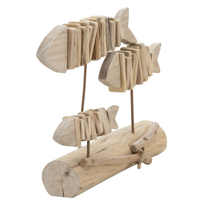 Scultura Pesce 11, Marrone, Legno, 37x10x24 cm, Seven Design