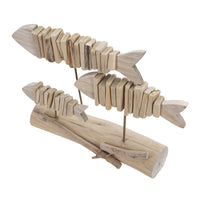 Scultura Pesce 11, Marrone, Legno, 37x10x24 cm, Seven Design
