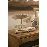 Scultura Pesce 11, Marrone, Legno, 37x10x24 cm, Seven Design