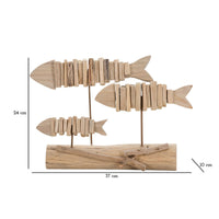 Scultura Pesce 11, Marrone, Legno, 37x10x24 cm, Seven Design