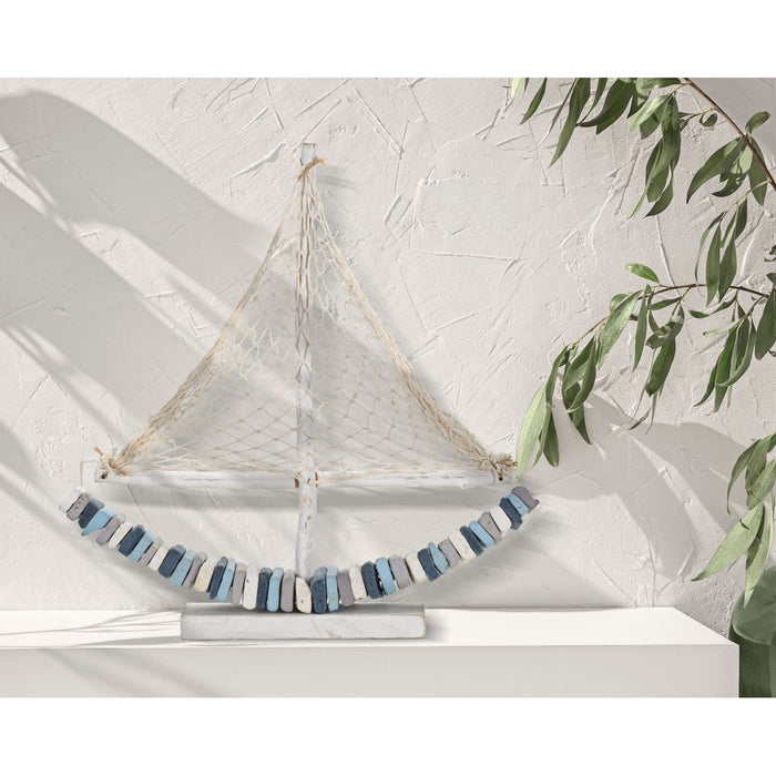 Scultura Barca 2, Multicolore, Legno, 45x7x45 cm, Seven Design