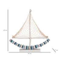 Scultura Barca 2, Multicolore, Legno, 45x7x45 cm, Seven Design