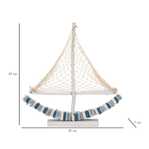 Scultura Barca 2, Multicolore, Legno, 45x7x45 cm, Seven Design