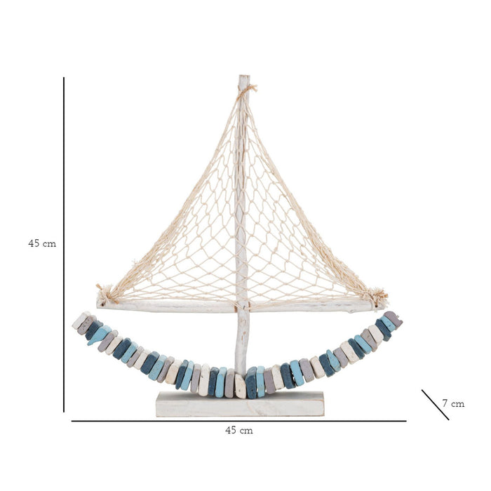 Scultura Barca 2, Multicolore, Legno, 45x7x45 cm, Seven Design