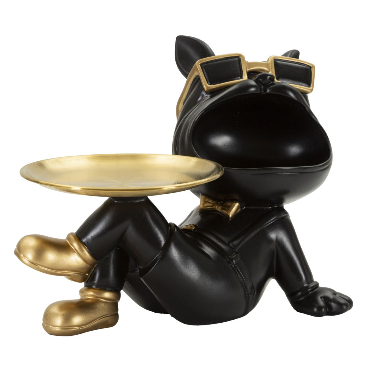 Vassoio Cane 18, Nero, Poliresina, 27x17x18,5 cm, Seven Design