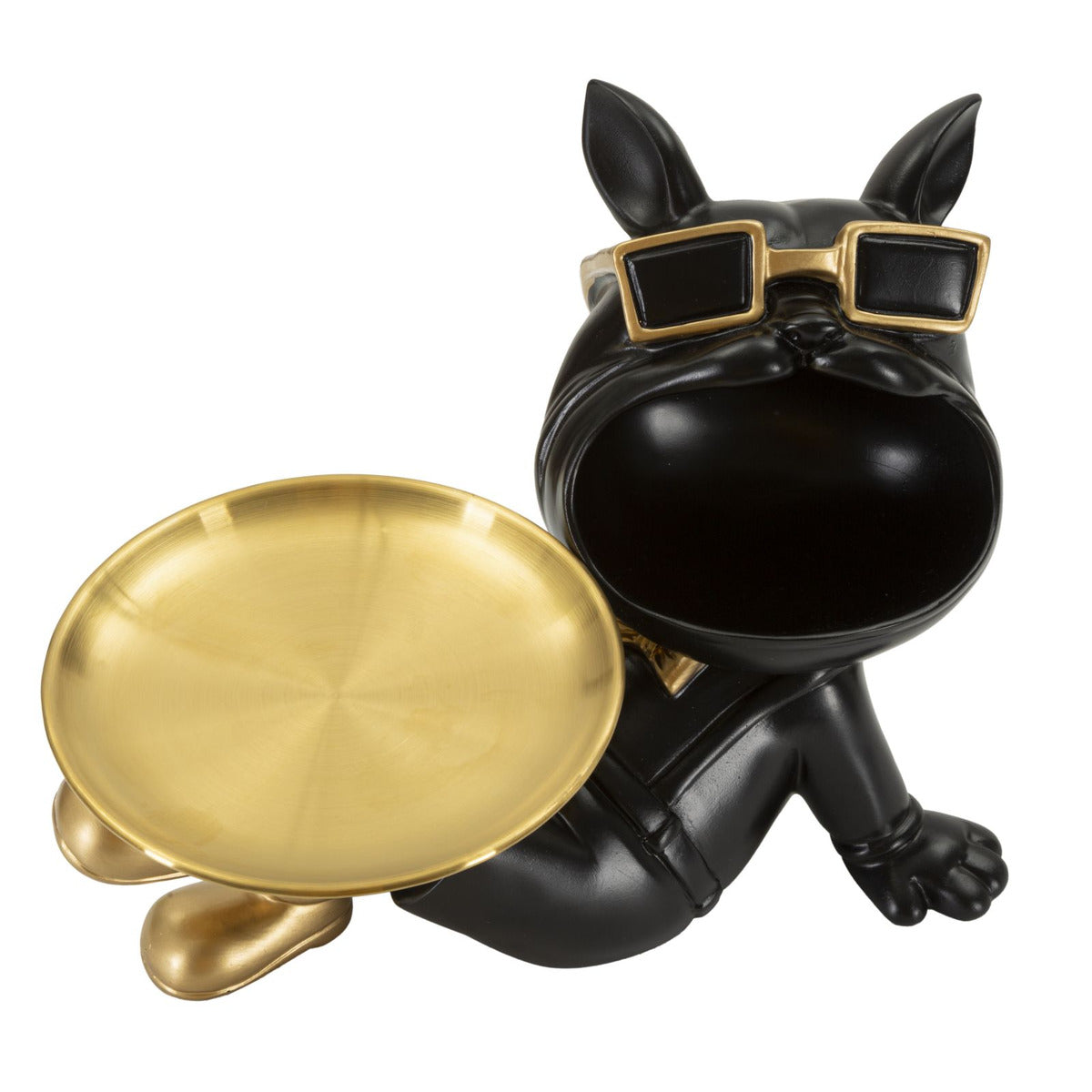 Vassoio Cane 18, Nero, Poliresina, 27x17x18,5 cm, Seven Design