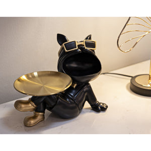 Vassoio Cane 18, Nero, Poliresina, 27x17x18,5 cm, Seven Design