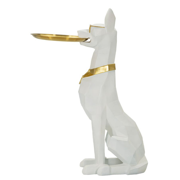 Vassoio Cane 16, Bianco, Poliresina, 27x51x74 cm, Seven Design