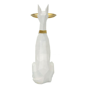 Vassoio Cane 16, Bianco, Poliresina, 27x51x74 cm, Seven Design
