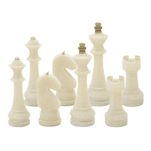 Scultura Scacchi 6, Bianco, Poliresina, 4,4x4,4x10,3 cm, Seven Design