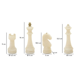 Scultura Scacchi 6, Bianco, Poliresina, 4,4x4,4x10,3 cm, Seven Design