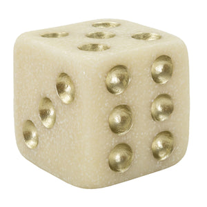 Scultura Dado 1, Bianco, Poliresina, 8x8x8 cm, Seven Design