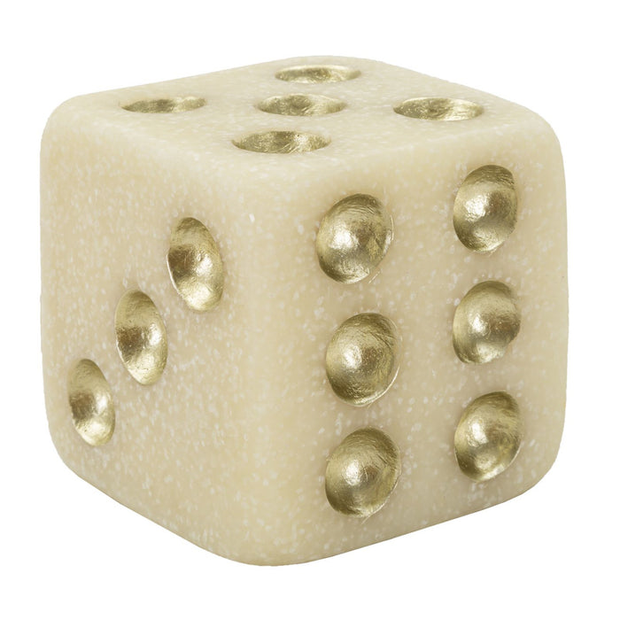 Scultura Dado 1, Bianco, Poliresina, 8x8x8 cm, Seven Design