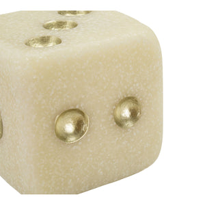 Scultura Dado 1, Bianco, Poliresina, 8x8x8 cm, Seven Design