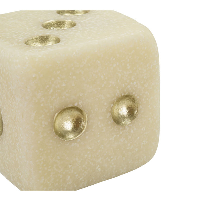 Scultura Dado 1, Bianco, Poliresina, 8x8x8 cm, Seven Design