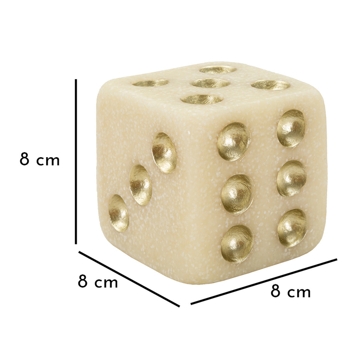 Scultura Dado 1, Bianco, Poliresina, 8x8x8 cm, Seven Design