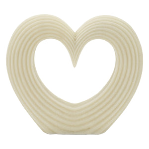 Scultura Cuore 12, Bianco, Poliresina, 30x7x26 cm, Seven Design