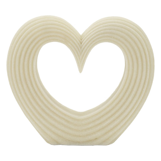 Scultura Cuore 12, Bianco, Poliresina, 30x7x26 cm, Seven Design