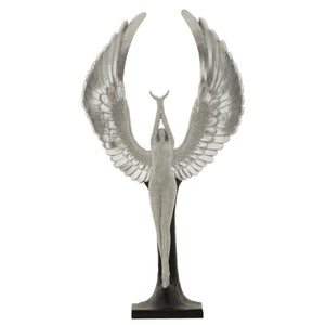 Scultura Fenice, Argento, Poliresina, 26x9x48 cm, Seven Design