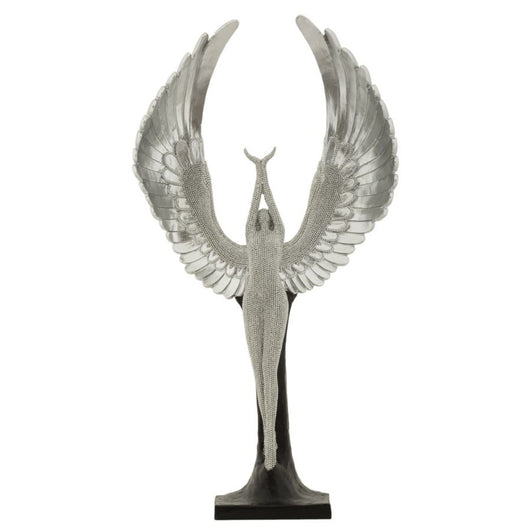 Scultura Fenice, Argento, Poliresina, 26x9x48 cm, Seven Design