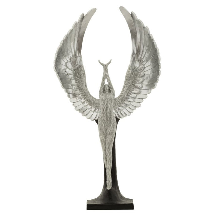 Scultura Fenice, Argento, Poliresina, 26x9x48 cm, Seven Design