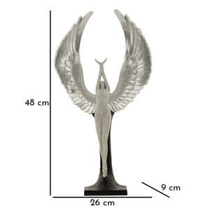 Scultura Fenice, Argento, Poliresina, 26x9x48 cm, Seven Design