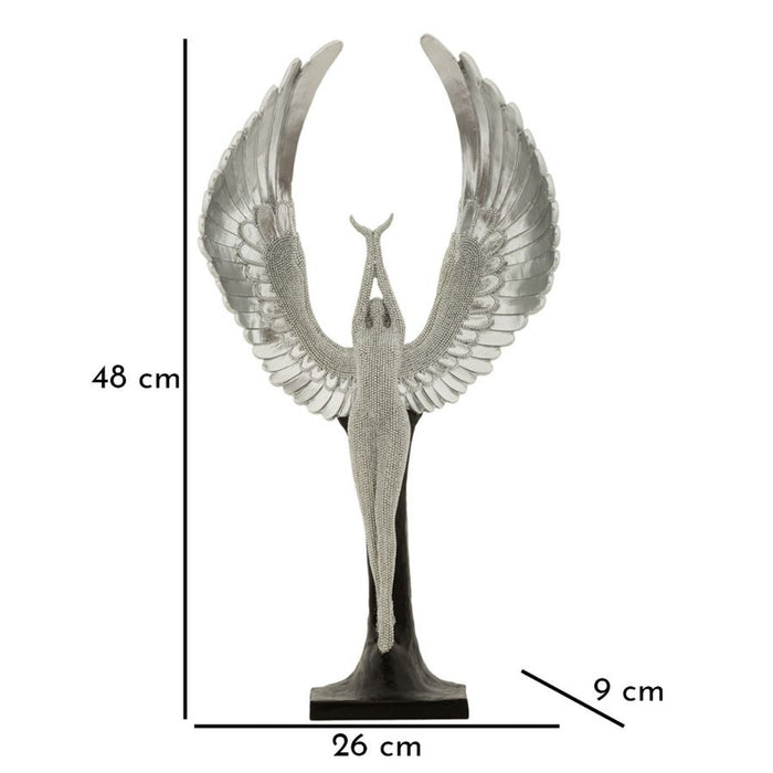 Scultura Fenice, Argento, Poliresina, 26x9x48 cm, Seven Design