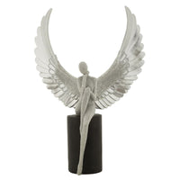 Scultura Fenice 1, Argento, Poliresina, 24x8x34 cm, Seven Design