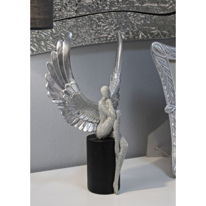 Scultura Fenice 1, Argento, Poliresina, 24x8x34 cm, Seven Design
