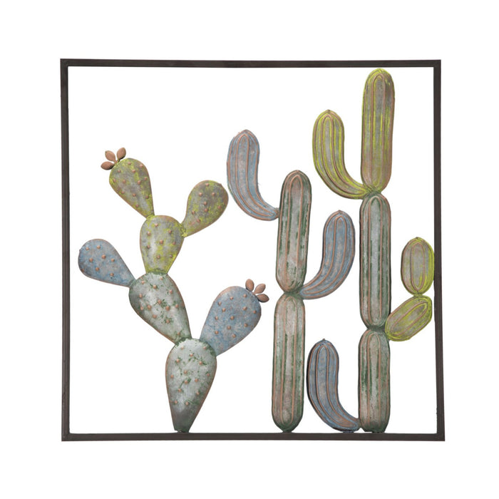 Decorazione in Metallo 3D Cactus 4, Verde, Metallo, 50x1,3x50 cm, Seven Design